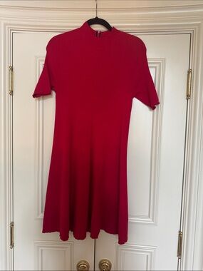 Women’s Short Sleeve Red Knit Dress